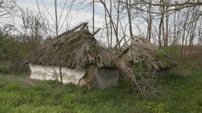 Abandoned rural cottage with heavily damaged thatched roof - Powered by Shutterstock - Get 15% off with code: PIKWIZARD15