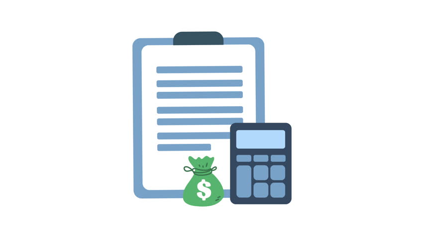 Calculator and money bag icon representing financial planning, budgeting, and money management concepts - Powered by Shutterstock - Get 15% off with code: PIKWIZARD15