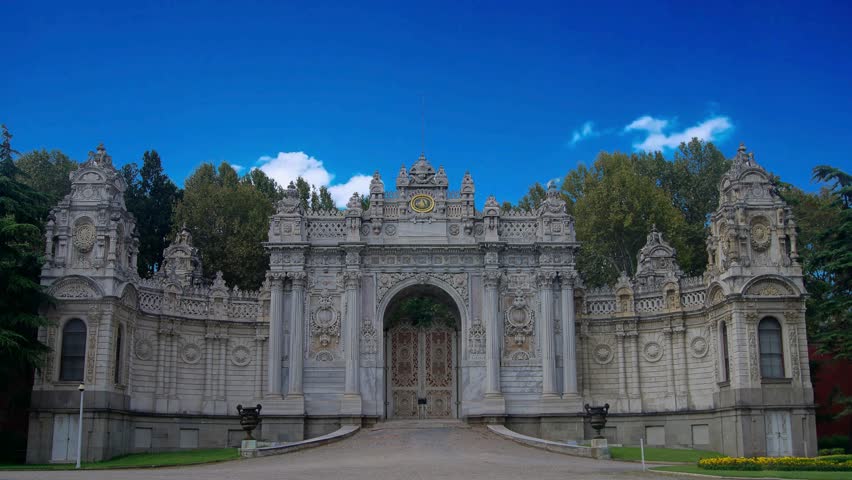 Dolmabahce Palace in Istanbul, Turkey.Dolmabahce Palace in Istanbul, Turkey.Dolmabahce Palace at Istanbul Turkey - architecture background	