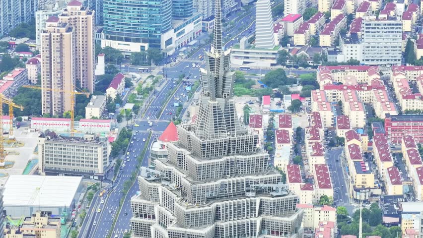 Shanghai, China - 20th June 2025 - Overlooking Shanghai three-piece set kitchenware at Lujiazui