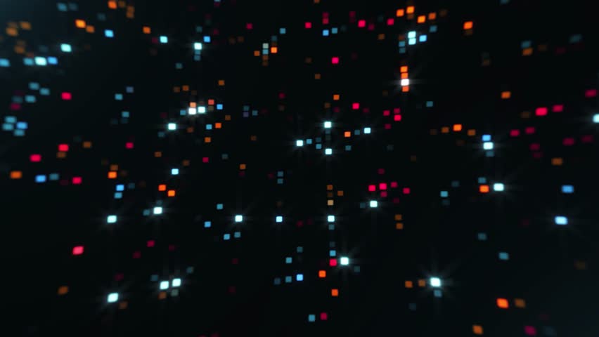 4K Lightwall Animation. Colorful Digital Pixels. Modern Technology Background. Abstract Digital Art.