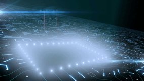 A futuristic animation of a CPU circuit board with glowing light trails. This represents the fast transfer of electrical data and information through a digital network. - Powered by Shutterstock - Get 15% off with code: PIKWIZARD15