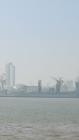 Mumbai, India Arabian Sea Port cranes