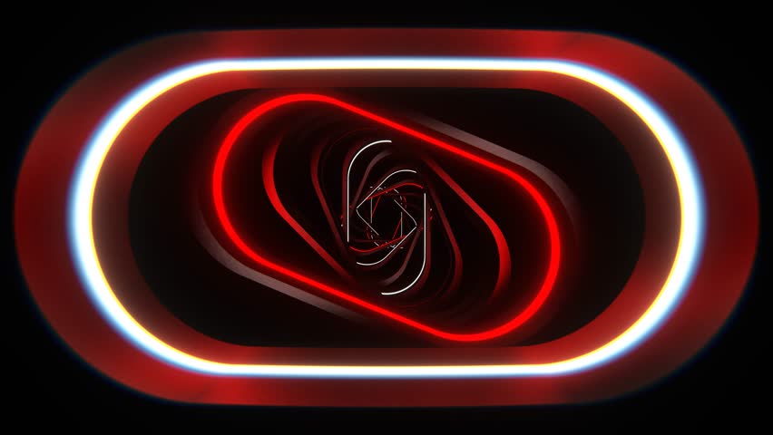 Red and White Strobe Spiral Ellipse Tunnel Background VJ Loop in 4K