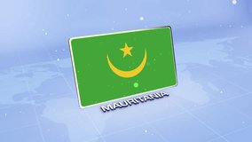 Mauritania National Flag Animated 3D Render with Futuristic Blue Background - Powered by Shutterstock - Get 15% off with code: PIKWIZARD15