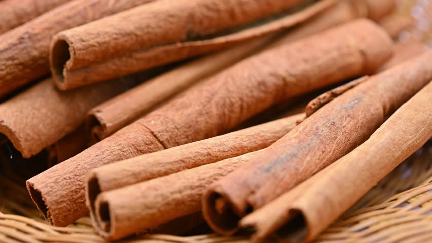 Close-up of cinnamon	in basket