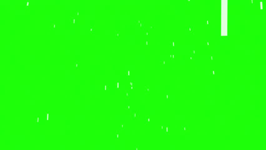 Rain falling on green screen chroma key background. Rain drop animation background