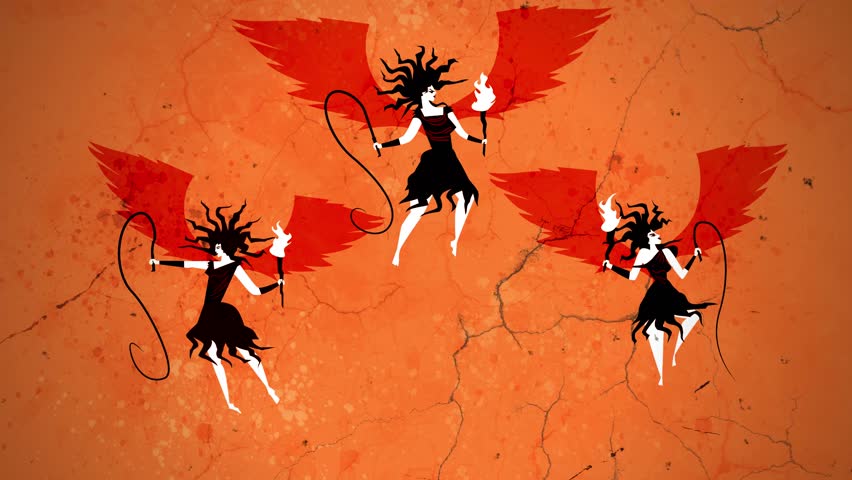 greek mythology furies erinyes vengeance winged goddess