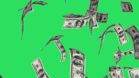 Realistic banknotes floating across the green screen. - Powered by Shutterstock - Get 15% off with code: PIKWIZARD15