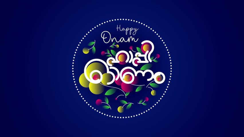 Happy Onam Festival Malayalam title colorful  video