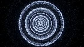 Abstract animation of concentric rings of light and particles creating a tunnel effect against a dark background. Visualizes movement and depth. - Powered by Shutterstock - Get 15% off with code: PIKWIZARD15