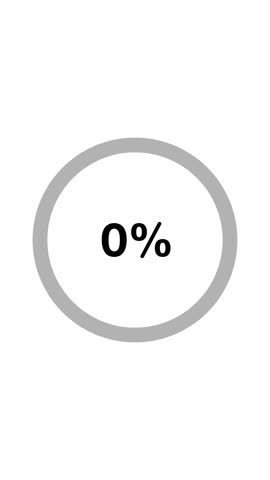 Circle percentage 0 to 100% full. Glowing color ring loading circle bar animation on transparent background. Glowing Loading bar circle countdown, Circle loading icon animation