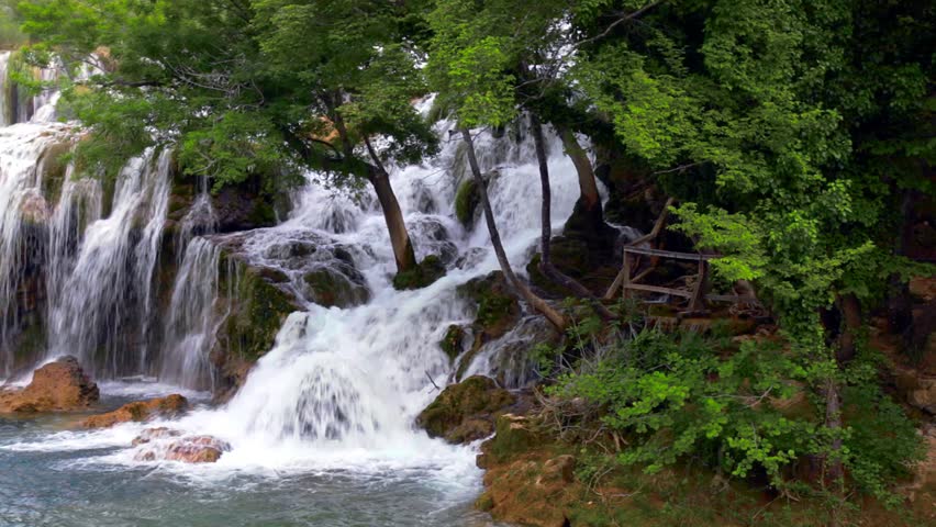 Waterfall in Krka National Park is one of the Croatian nature River