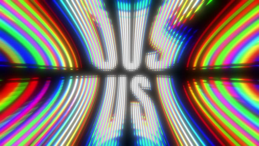 House Music Text Animation with Lens Distortion Zoom and CRT RGB Split Glitch Effect Video