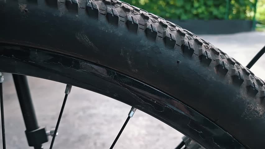 Mountain bike tire close-up. Off-road tires