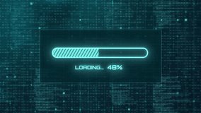 Digital Loading Bar Animation on Futuristic Data Grid with Animated Matrix Code Background - Powered by Shutterstock - Get 15% off with code: PIKWIZARD15