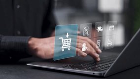 Online Shopping concept. Add to cart internet web store buy online. online shopping service with convenient home delivery options. - Powered by Shutterstock - Get 15% off with code: PIKWIZARD15