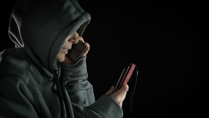 Cyber police catch woman. A view of female try to steal the personal information from the phone. A cyber police catch the internet thief