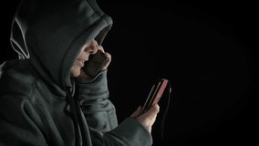 Cyber police catch woman. A view of female try to steal the personal information from the phone. A cyber police catch the internet thief - Powered by Shutterstock - Get 15% off with code: PIKWIZARD15