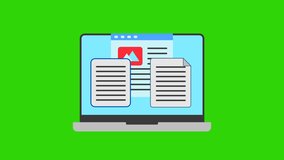 Study Analysis Animated Footage 2d Video Clip with Laptop, Paper Work, Task and Magnifying Glass. Green Screen Editable for Corporate Presentation, Examination, Education, Business, Management. - Powered by Shutterstock - Get 15% off with code: PIKWIZARD15