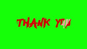 Seamless looping animation with bold pink Thank You text on a bright green screen background. Fun, playful style typography with smooth motion, perfect for overlays, video editing, or social media - Powered by Shutterstock - Get 15% off with code: PIKWIZARD15