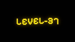 Glowing yellow pixel animated text showing “LEVEL 37” on a dark background, ideal for retro gaming screens, progress indicators, digital interfaces, and modern typography designs. - Powered by Shutterstock - Get 15% off with code: PIKWIZARD15