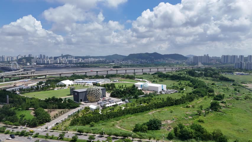 Skyscrappers in International business distriict in Songdo, Yeonsu-gu, Incheon, South Korea