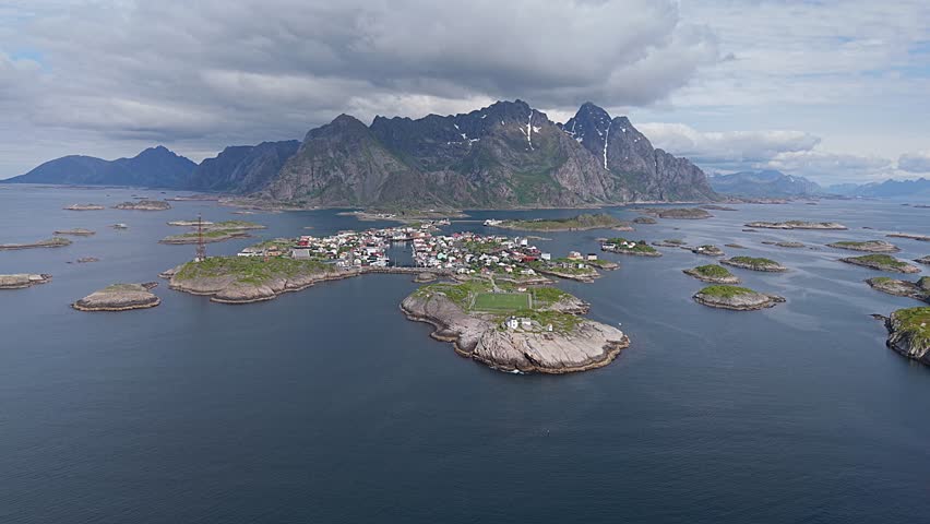 Scenic view at Henningsvær in the lofoten islands, Norway