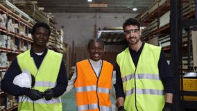 Logistics workers enjoying their break time, sharing laughter and camaraderie in a modern warehouse environment - Powered by Shutterstock - Get 15% off with code: PIKWIZARD15