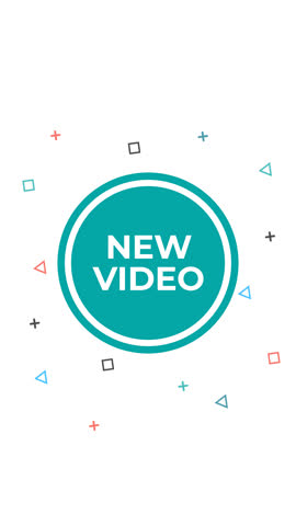 New Video text within a circle appears animation, Transparent background.