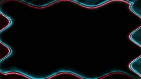 Abstract neon frame with vibrant teal and red glowing waves. Perfect for digital design. - Powered by Shutterstock - Get 15% off with code: PIKWIZARD15