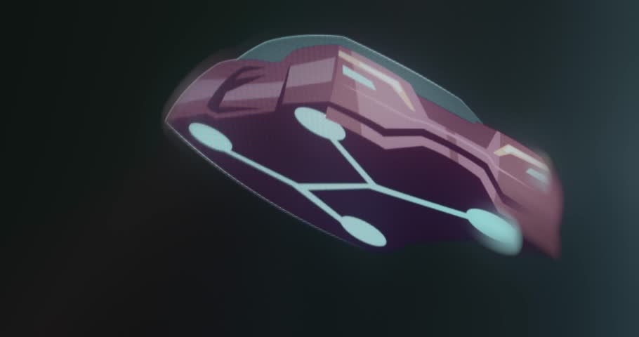 Futuristic flying vehicle with propulsion units on its underside