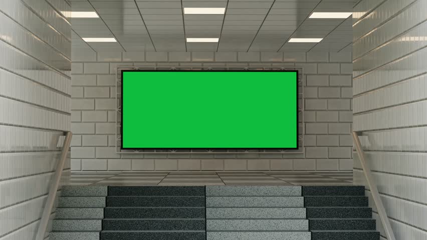 3D Animated Billboard Green Screen Chroma Key Mockup | Digital Outdoor Advertising Display LED Screen Urban City Billboard 4K Video Background