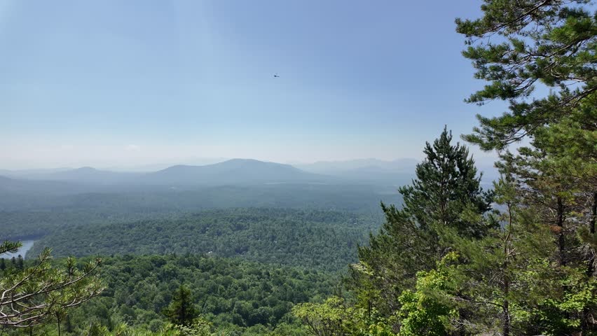 View from atop Baker Mountain in Saranac Lake, New York in the Adirondack Mountains.