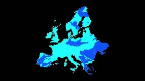 Digital Map of Europe with Countries Highlighted Animation. Abstract Map of the World Motion background. - Powered by Shutterstock - Get 15% off with code: PIKWIZARD15