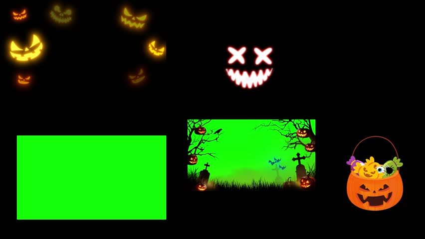 Halloween-Themed Digital Halloween Pack with Glowing Graphics and Spooky Elements