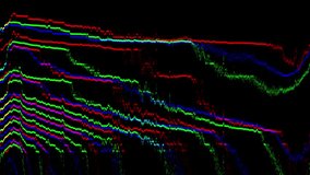 An abstract illustration of vibrant digital glitch with colorful, distorted waveforms flickering across a deep black background - Powered by Shutterstock - Get 15% off with code: PIKWIZARD15