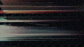 An abstract illustration showing colorful horizontal glitch lines and static distortions on a black digital screen - Powered by Shutterstock - Get 15% off with code: PIKWIZARD15