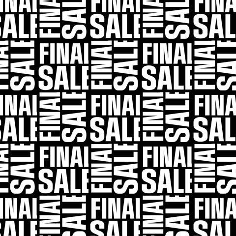 Pattern with FINAL SALE Text Kinetic Typography Warp Black and White Promo Animation in Modern Brutalist Style - 4K Seamless Loop Square Video