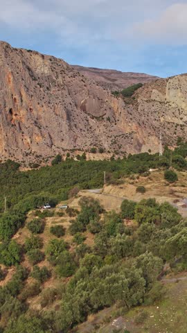 El Chorro, Spain, Camino del Rey on a bautiful mountain landscape