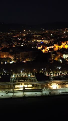 Coastline in province of Malaga at night, Andalusia, southern Spain