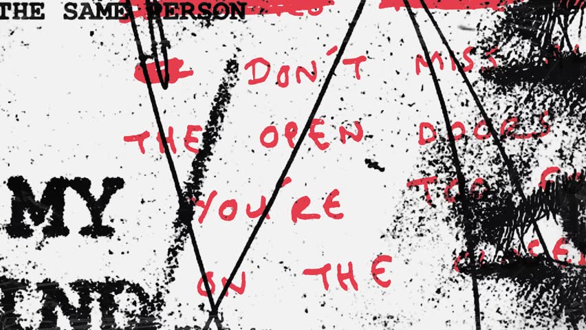 Black, white, and red grunge texture overlay background with fast-motion transition. 4K quality