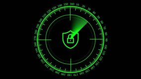 Animation of online security padlock, scope scanning and data processing. global connections, technology and digital interface concept  video.Abstract technical security HUD background. - Powered by Shutterstock - Get 15% off with code: PIKWIZARD15