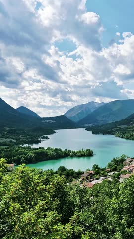 Fantastic landscape and a beautiful lake in Abruzzo, Italy