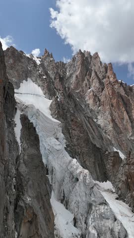 Rock ridges and ice seracs on Mont Blanc