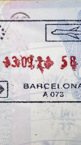 passport stamps and visas from different countries around the world in vertical