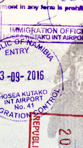 passport stamps and visas from different countries around the world in vertical