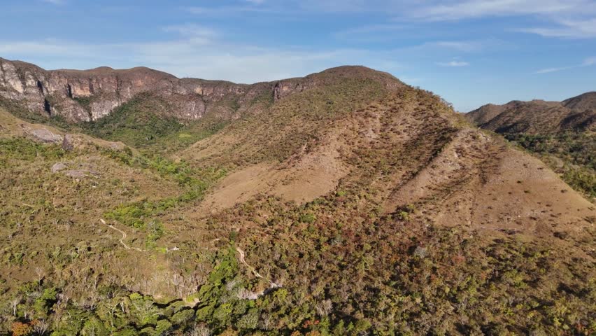 Landscape with montains and blue sky