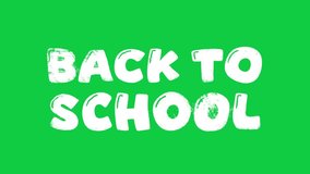Back to school Wording Animation on Green Screen. Back to school animation pop up flat. Doodle scribble looping 4k confused dizzy. Сoncept: marketing, advertising, learn, education, teach, season - Powered by Shutterstock - Get 15% off with code: PIKWIZARD15