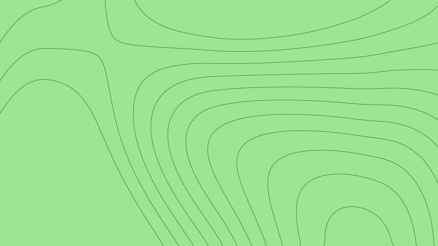 Light green topographic contour lines animation background 4k seamless loop